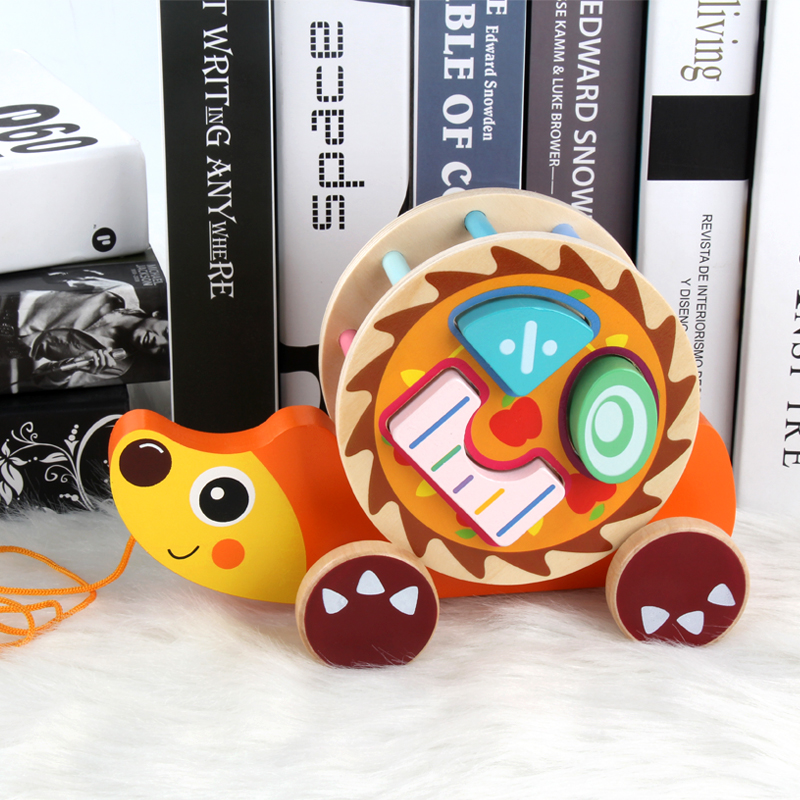 Wooden toy animal trailer
