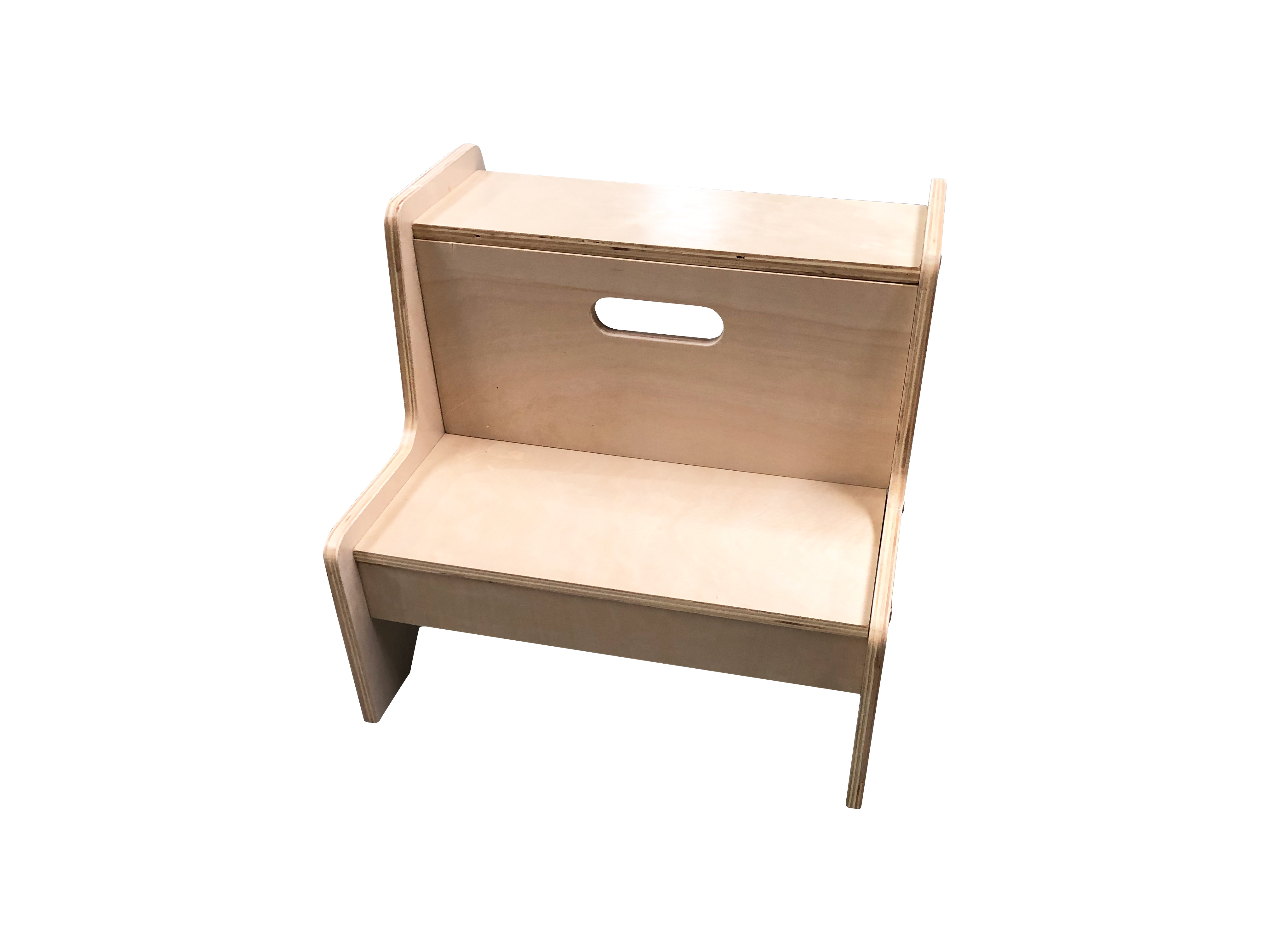 Wooden Toddler Step Stool with Handles for Kids