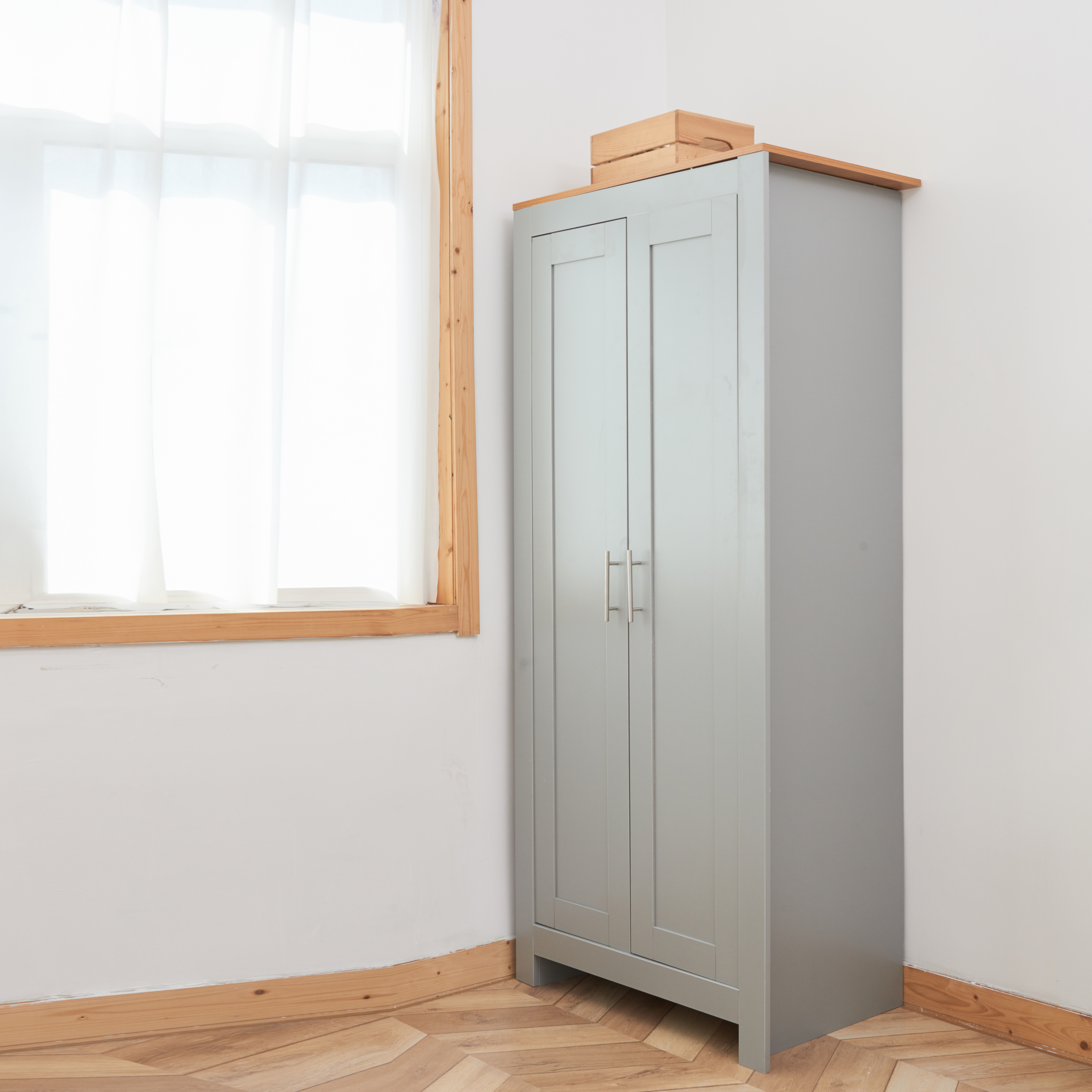 Grey 3 PC MDF Wooden Storage Cabinet Set