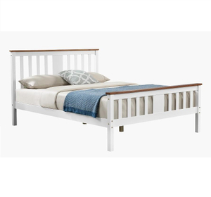Double White Wood Bed Frame