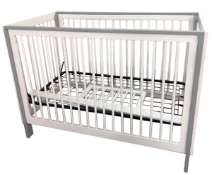 Modern Grey Wood Baby Crib 