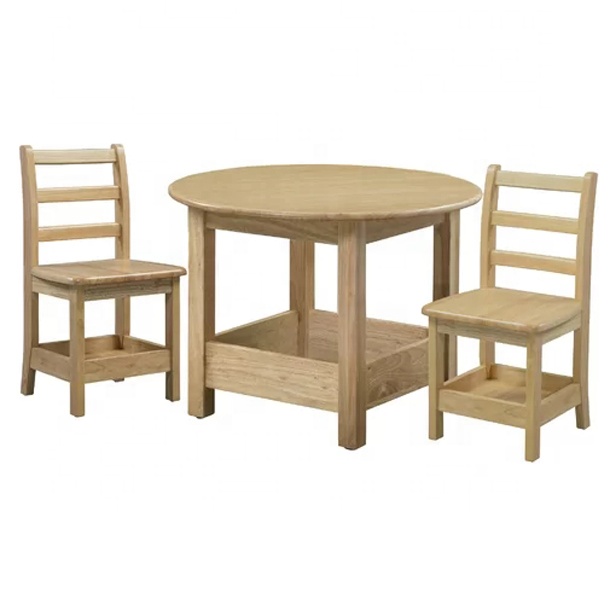 Kids' Solid Wood Dinning Table and Chair Set 