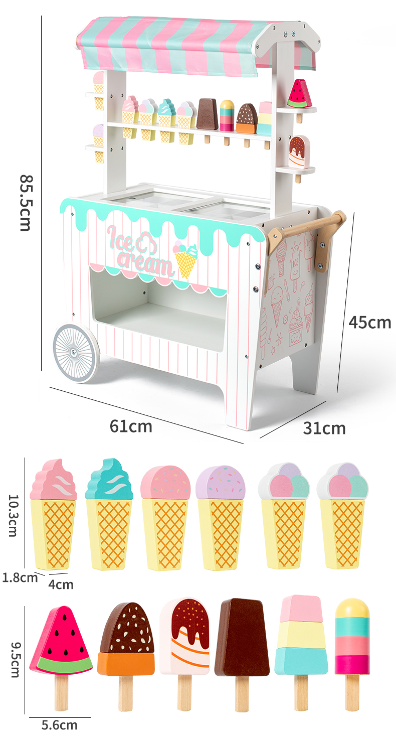Wooden Toy Ice Cream Cart