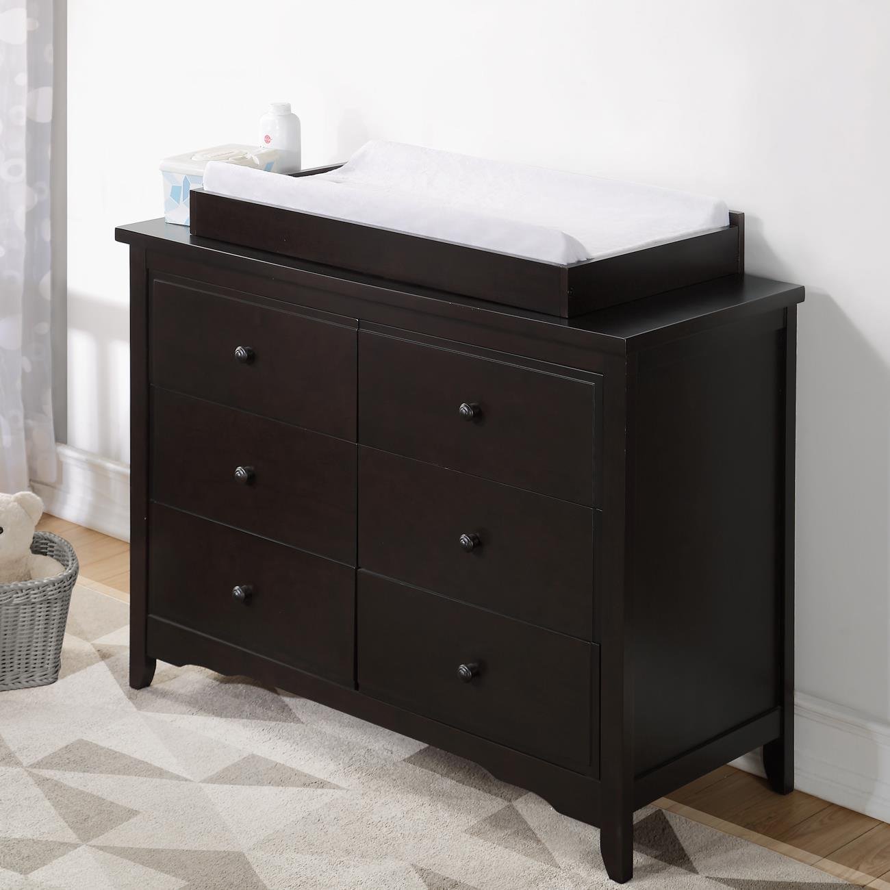 Black Solid Wood Changing Table and Dresser for Baby from China