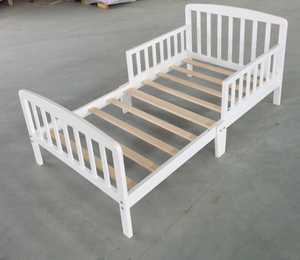 White Wood Toddler Bed for Kid