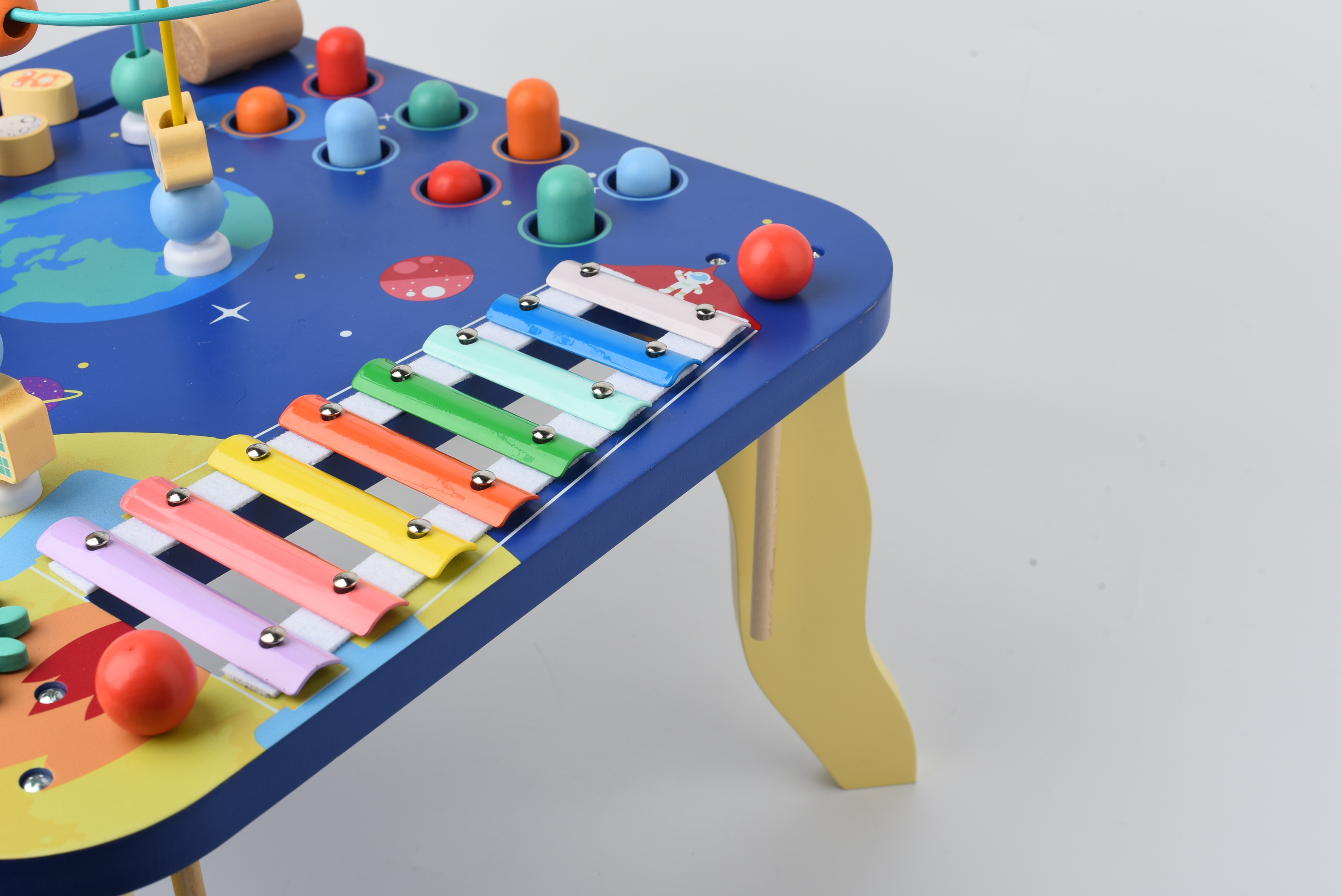 Wooden toy Five one multi-functional game table