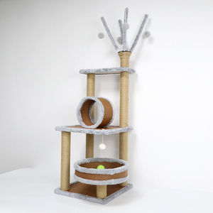 Cat Climbing Wood Tree House with Pet Toys