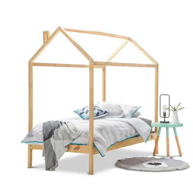 Chidren House Bed Frame in Pine Wood