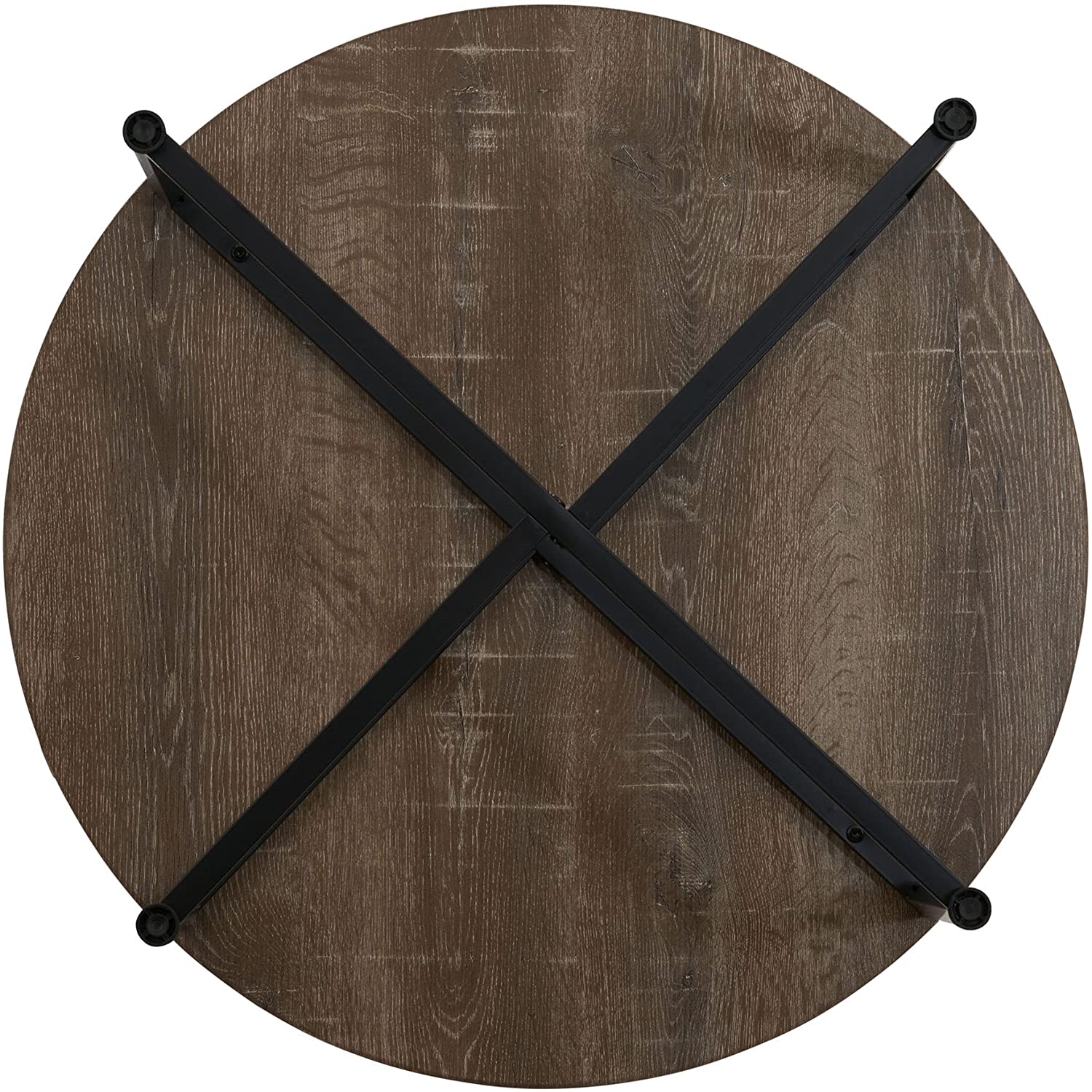 Steel Frame Wood Round Coffee Table