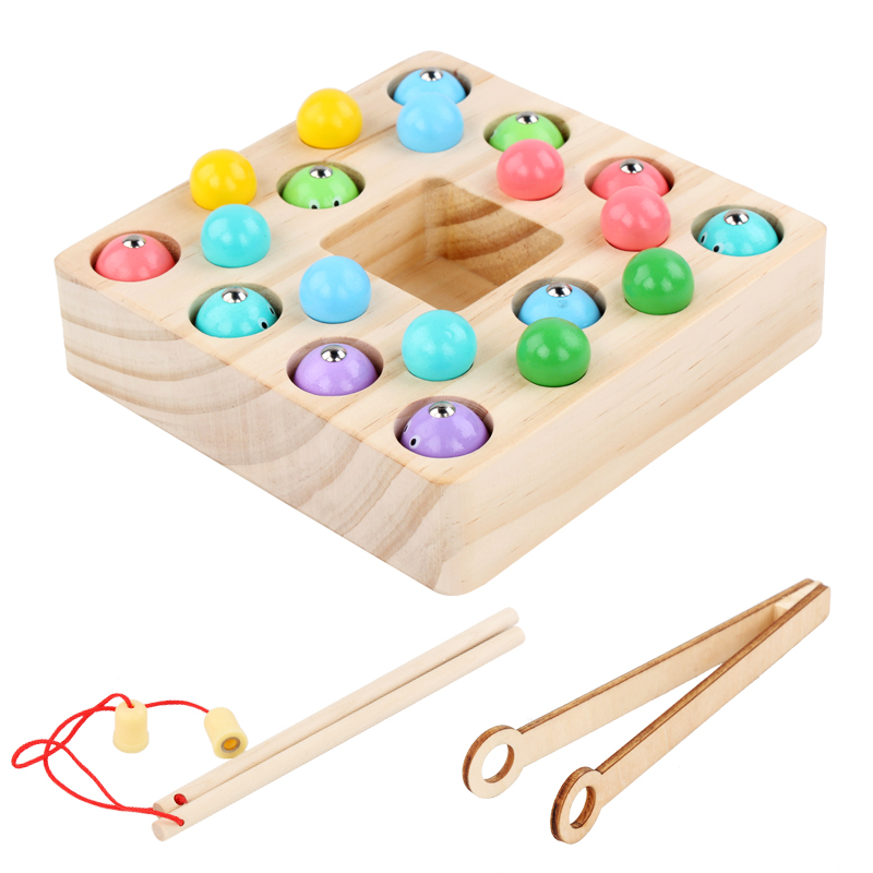 Wooden toy fishing game calssical