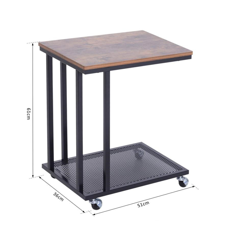 Modern Wood Side Snack Table for Living Room