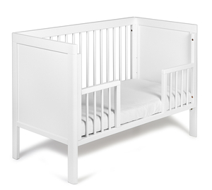 White Wooden Baby Crib with Drop Side