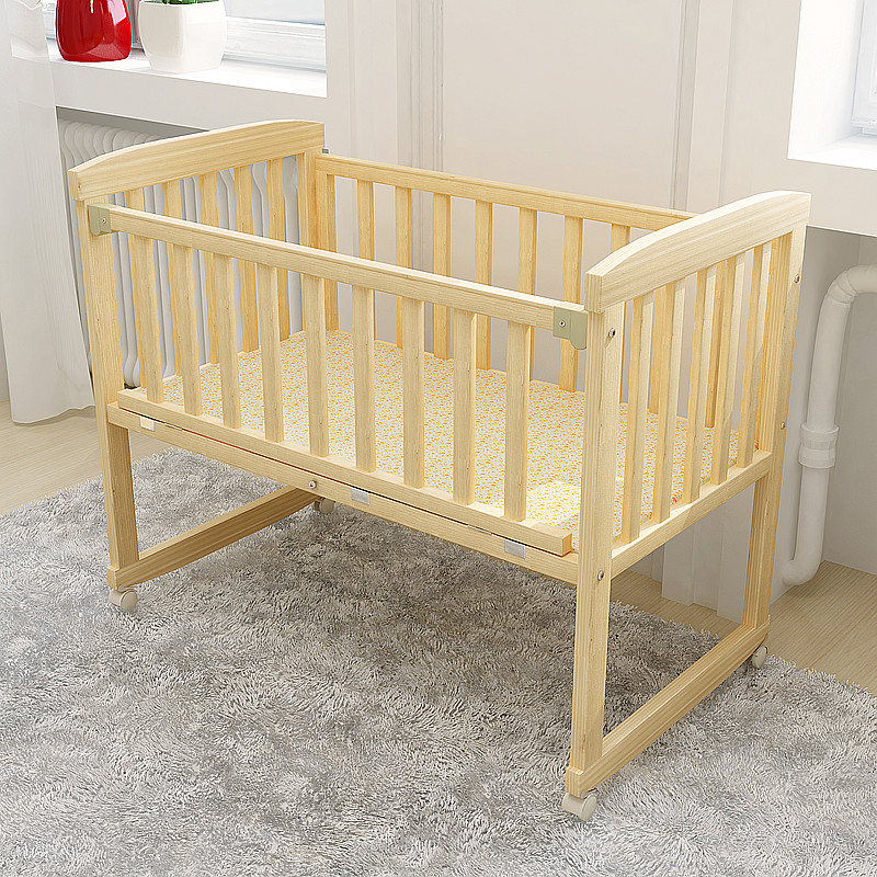 Wood Baby Crib with Mosquito Net