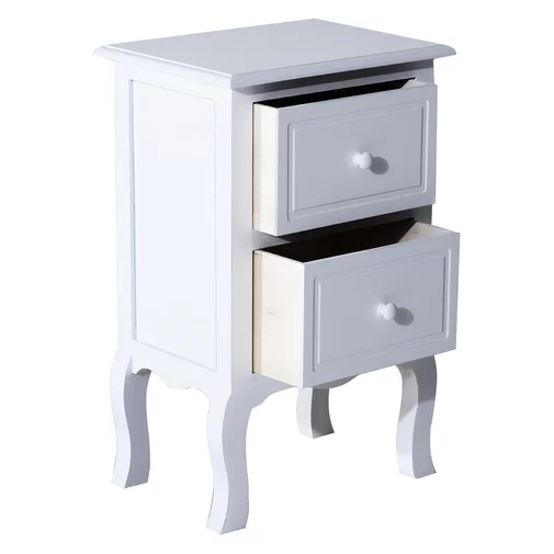 White MDF Wood Night Table with Drawer